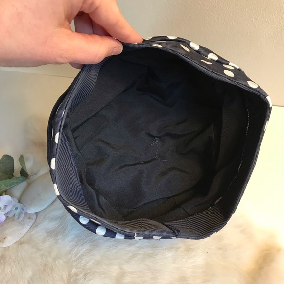 Vintage 1950s Bucket Hat Polka Dot Navy & White - Picture 7 of 7